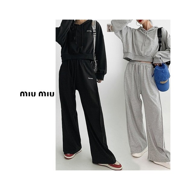 MIUMIU 미우미우 후드 자수레터링 세트