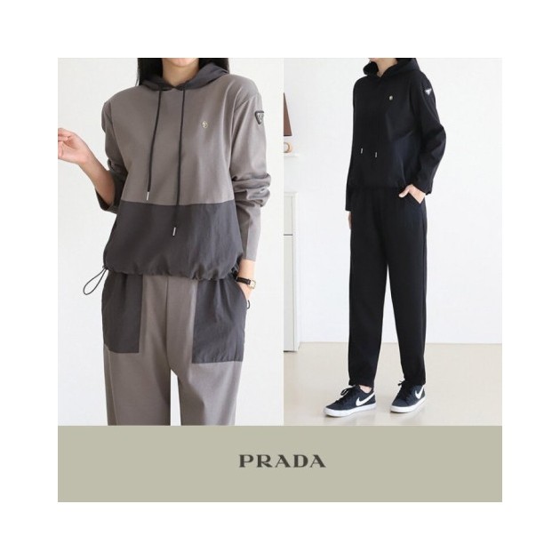 PRADA 프라다 후드배색 츄리닝셋트