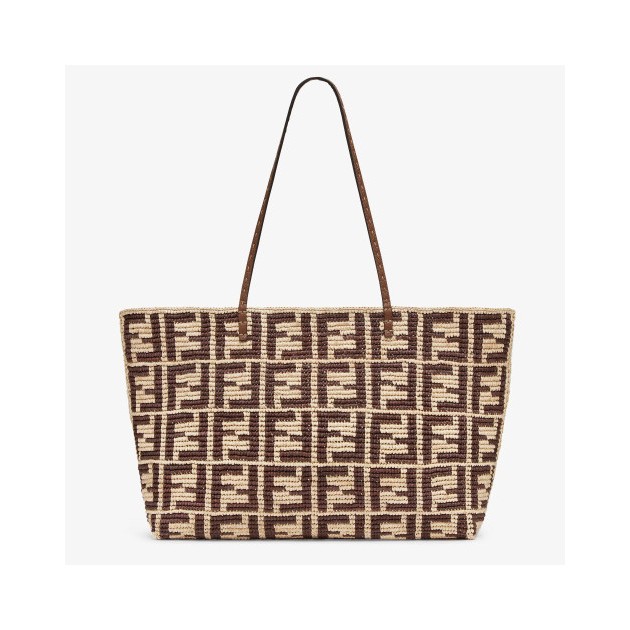 FENDI 펜디 FF 라피아 크로셰 토트백 8BH425