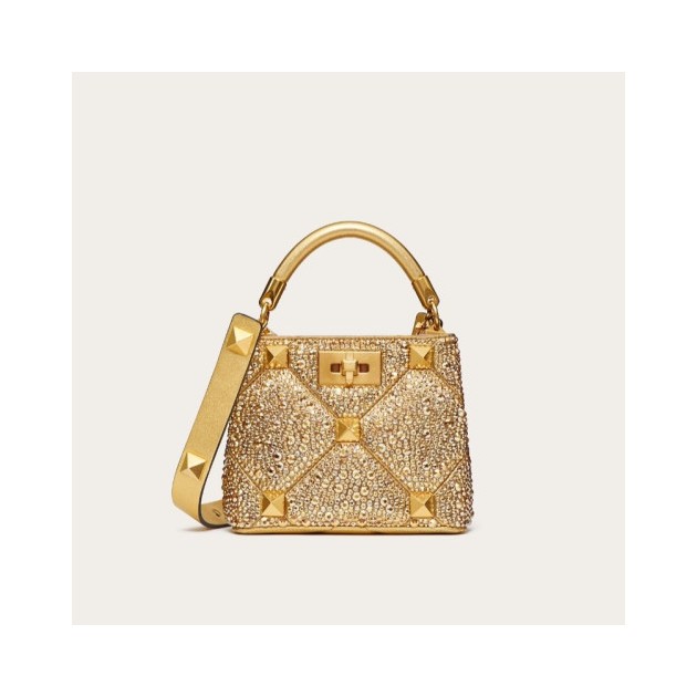 VALENTNIO 발렌티노 ROMAN STUD 미니 라인스톤 토트백