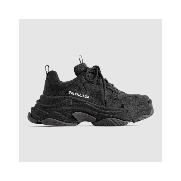 BALENCIAGA 발렌시아가 여성용 스니커즈 TRIPLE S 데님 스니커즈 536737