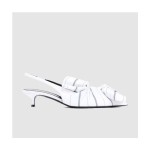 BALENCIAGA 발렌시아가 여성용 샌들 네이비 스트라이프 레더 슬링백 펌프스 786223