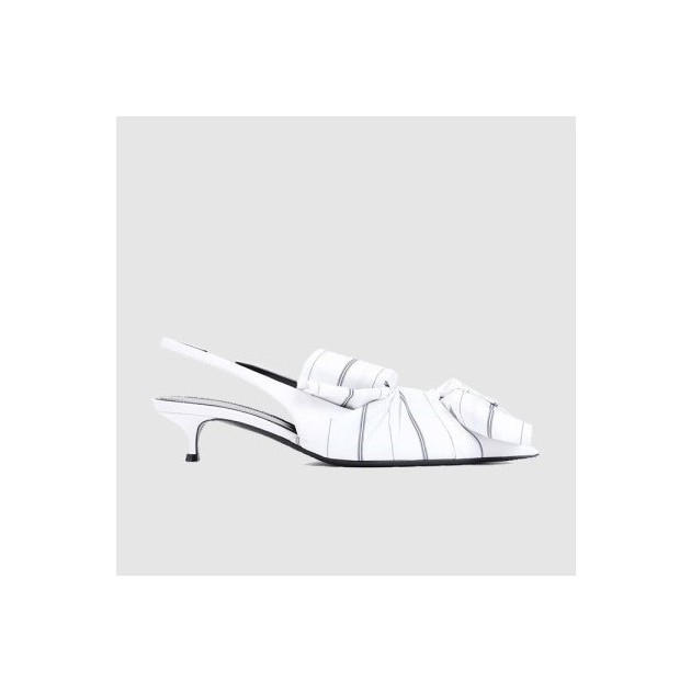 BALENCIAGA 발렌시아가 여성용 샌들 네이비 스트라이프 레더 슬링백 펌프스 786223