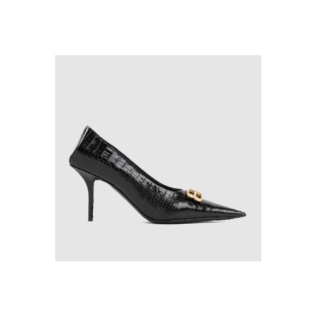 BALENCIAGA 발렌시아가 여성용 샌들 크로커 이펙트 레더 펌프스힐 734238