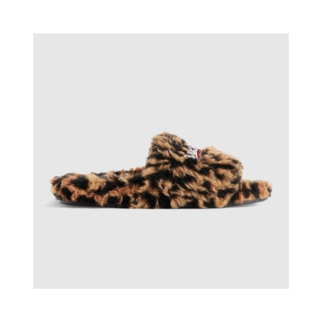 BALENCIAGA 발렌시아가 여성용 슬리퍼 페이크 퍼 로고 슬립온 654261