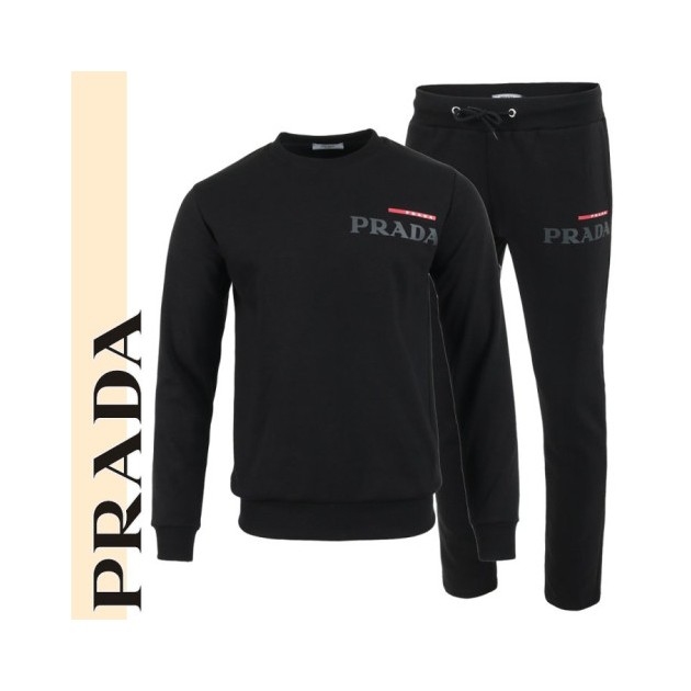 PRADA 프라다 네임로고 프린트 맨투맨 셋트