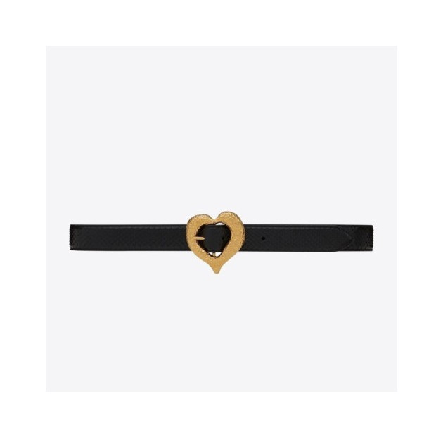 SAINT LAURENT 생로랑 비단 가죽 하트 모양 벨트 650322 (30mm)