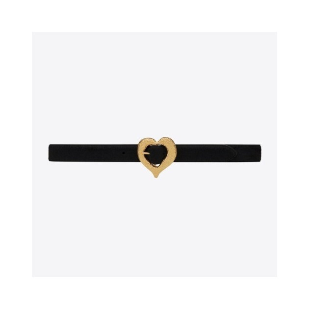 SAINT LAURENT 생로랑 포니 이펙트 가죽 하트 모양 벨트 650322 (30mm)