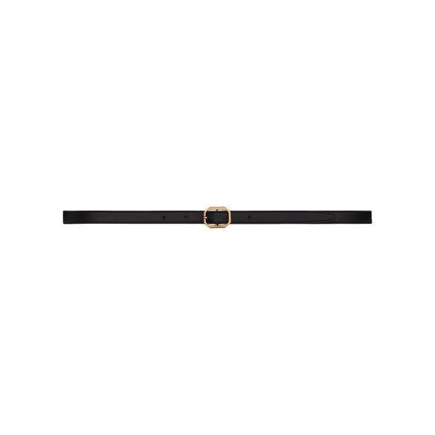 SAINT LAURENT 생로랑 가죽 프레임 버클 슬림 벨트 732560 (15mm) 2COLOR