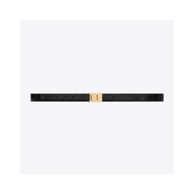 SAINT LAURENT 생로랑 악어 엠보 가죽 버클 협벨트 715871 (20mm) 2COLOR
