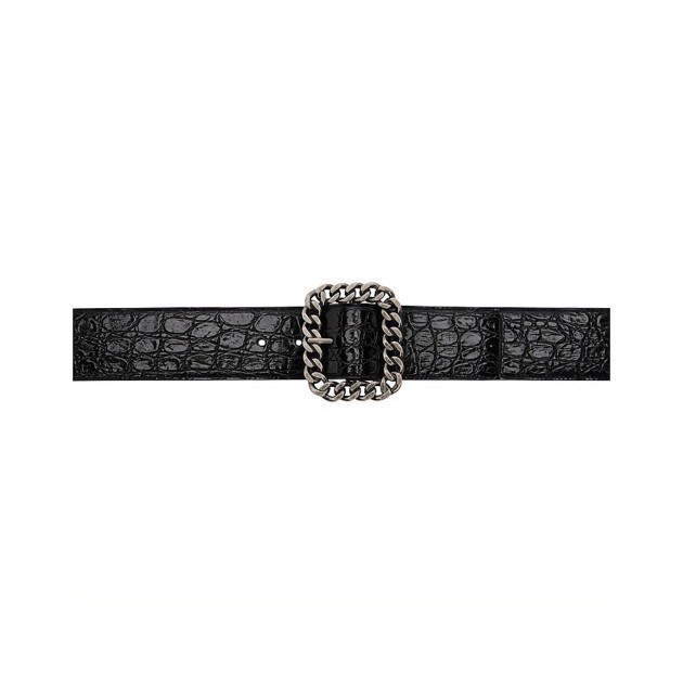 SAINT LAURENT 생로랑 악어 사각 체인 버클 벨트 640567 (50mm) 2COLOR