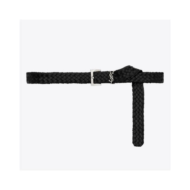 SAINT LAURENT 생로랑 우븐 베지터블 태닝 가죽 CASSANDRE 벨트 777315 (30mm) 3COLOR