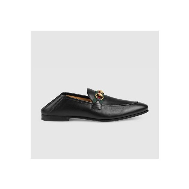 GUCCI 구찌 남성용 웹 가죽 홀스빗 로퍼 581513