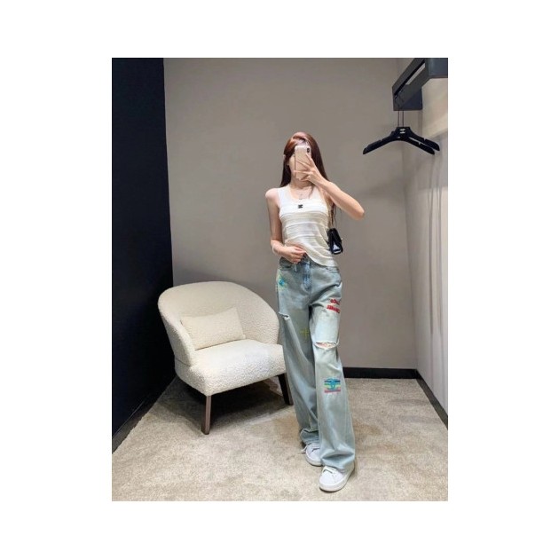 CHANEL 샤넬 코코자수 청바지