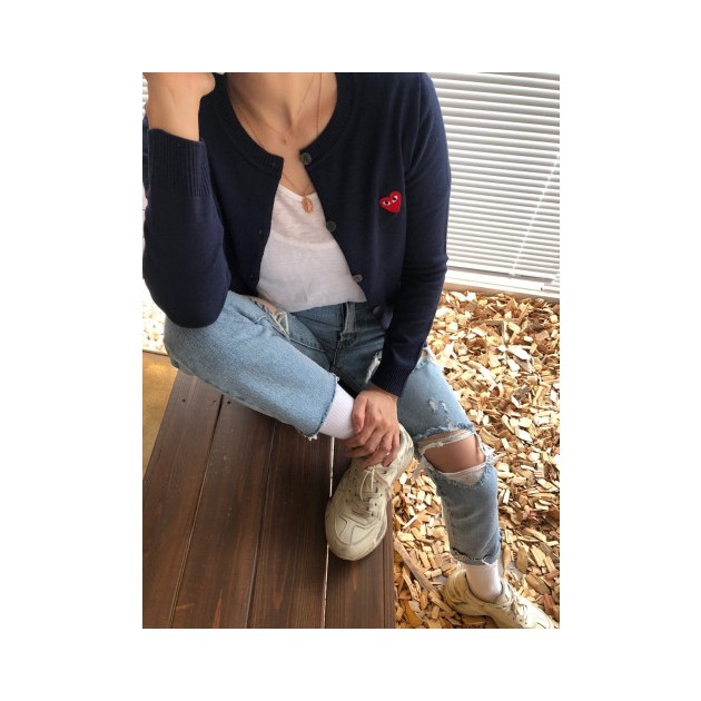 COMME DES GARCONS 꼼데가르송 미니와펜 여성 라운드 램스울 가디건 5COLOR