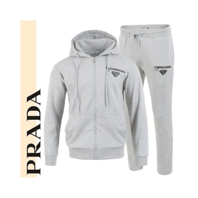 PRADA 프라다 지퍼 로고 후드 집업 셋트