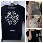 CHROME HEARTS 크롬하츠 브로치 반팔 라운드 니트