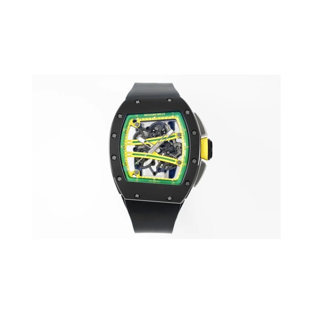 RICHARD MILLE 리차드밀 RM61-01 블랙 세라믹 1:1 베스트 에디션 옐로우 러버 스트랩 RMUL2