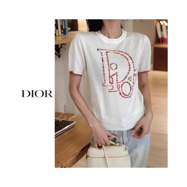 DIOR 디올 컬러레터링 라운드니트 2COLOR