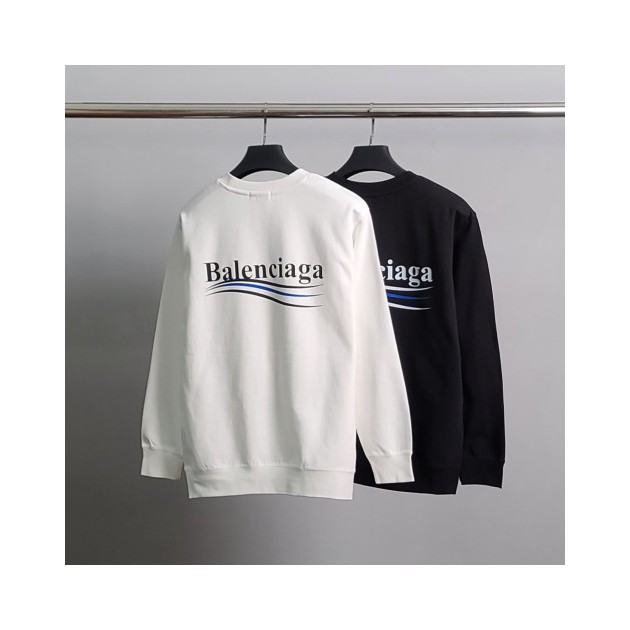 BALENCIAGA 발렌시아가 블루웨이브 코튼 맨투맨