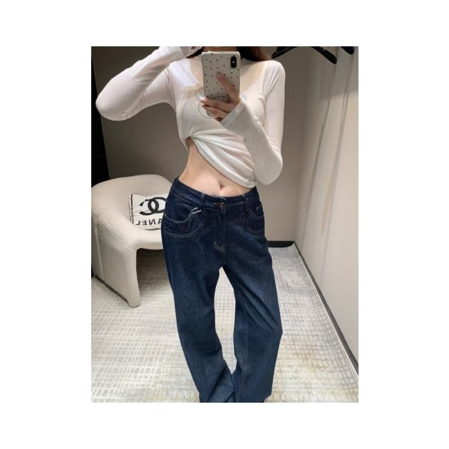 CHANEL 샤넬 진청 바지