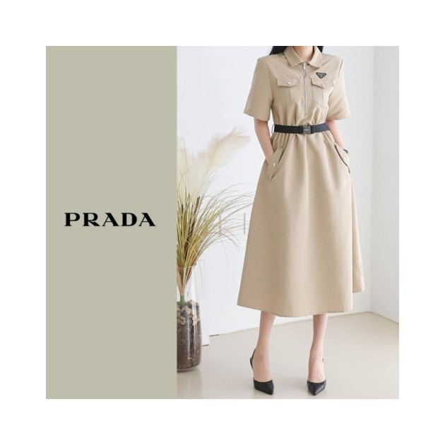 PRADA 프라다 포켓지퍼 원피스 벨트포함 2COLOR