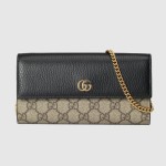 GUCCI 구찌 GG 마몽 체인 달린 바이컬러 지갑 ‎546585