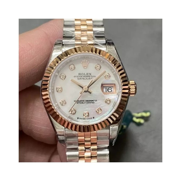 ROLEX 로렉스 레이디 데이저스트 MOP 다이얼 10P 다이아 콤비 28mm 279171