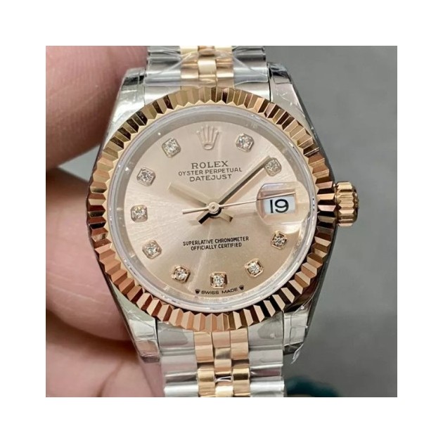 ROLEX 로렉스 레이디 데이저스트 RG 다이얼 10P 다이아 콤비 28mm 279171