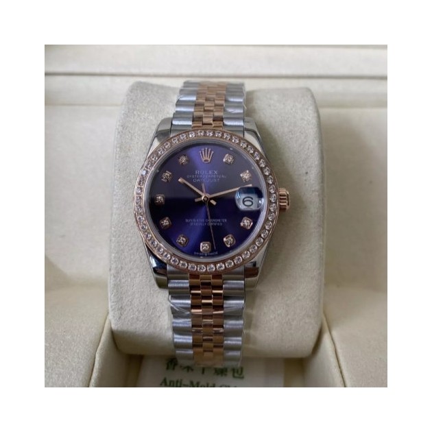 ROLEX 로렉스 여성용 데이저스트 바이올렛 다이얼 다이아베젤 콤비 SS/RG 31mm 278381
