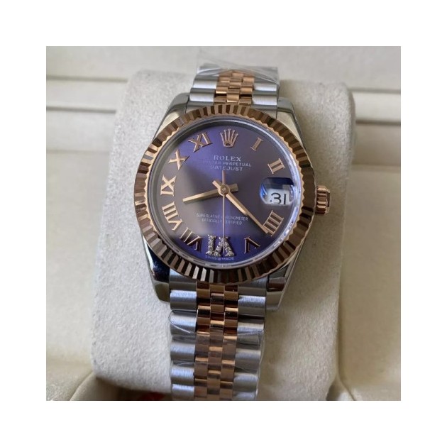 ROLEX 로렉스 여성용 데이저스트 바이올렛 로만 다이얼 콤비 SS/RG 31mm 278271