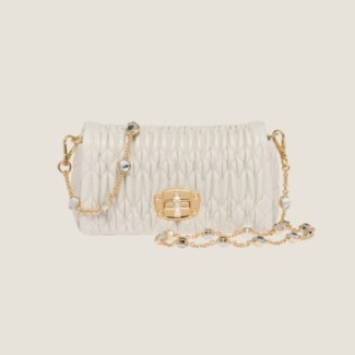 MIUMIU 미우미우 크리스털 나파 가죽 및 크리스털 미니백 5BP079