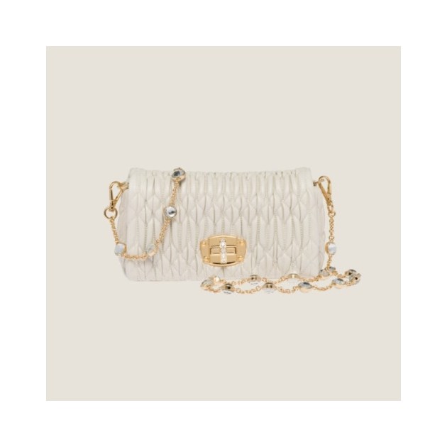 MIUMIU 미우미우 크리스털 나파 가죽 및 크리스털 미니백 5BP079