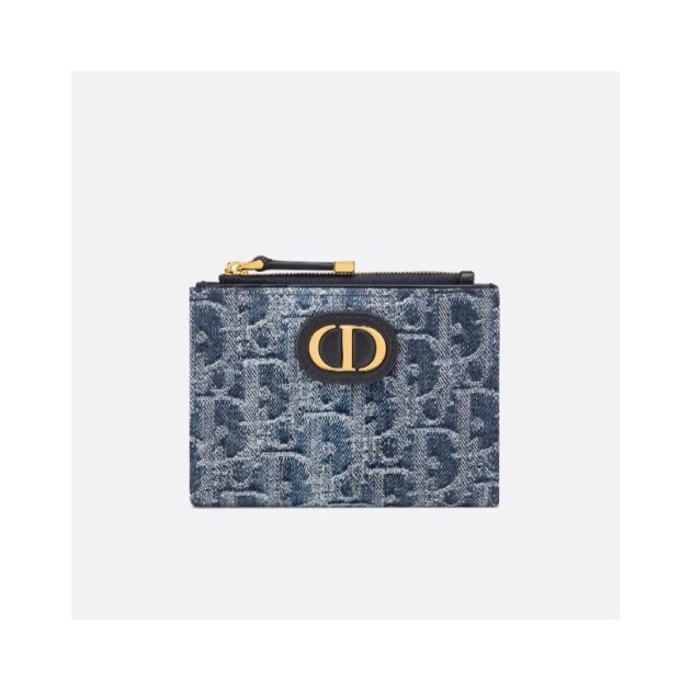 DIOR 디올 30 Montaigne 몽테인 달리아 지갑 데님 S2197