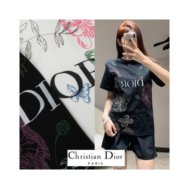 DIOR 디올 나비 플라워 반팔 니트