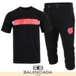 BALENCIAGA 발렌시아가 테이프 프린팅 반팔 & 7부 셋트