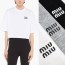 MIUMIU 미우미우 영문로고 크롭 반팔