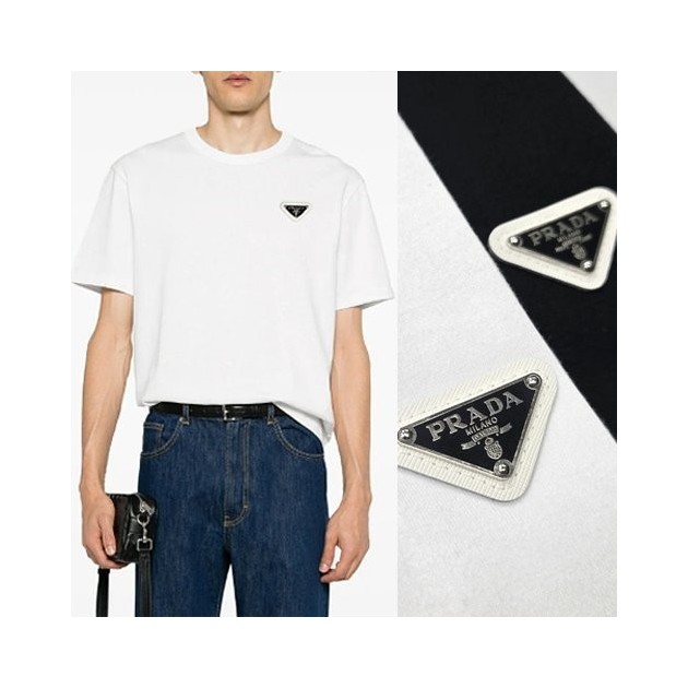 PRADA 프라다 배색플레이트 반팔