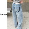 MIUMIU 미우미우 로크 투톤 연청바지