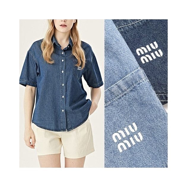 MIUMIU 미우미우 데님 반팔셔츠