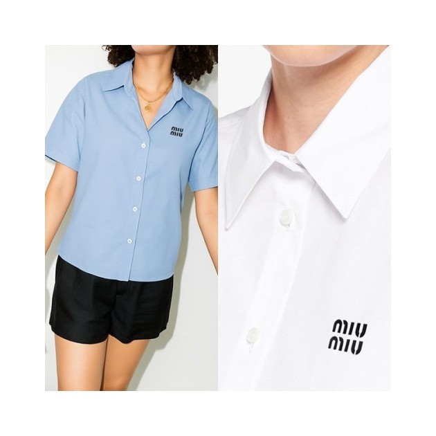 MIUMIU 미우미우 영문로고 반팔셔츠