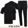 PRADA 프라다 백로고 엠보 로고 반팔 & 긴바지 셋트