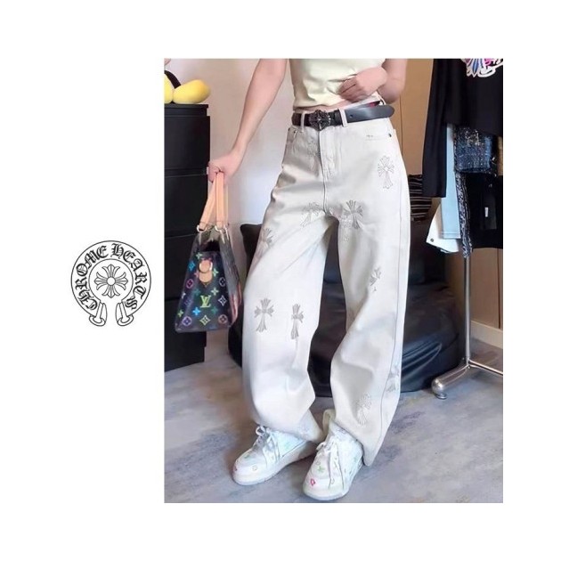 CHROME HEARTS 크롬하츠 십자가 베이지 팬츠