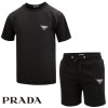 PRADA 프라다 우븐 빅패치 반팔 & 반바지 세트