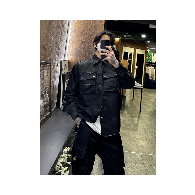 PRADA 프라다 리나일론 탭 셔츠 자켓