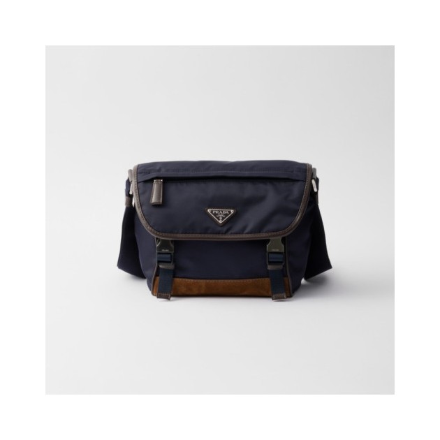 PRADA 프라다 미디엄 리나일론 가죽 숄더백 2VD066