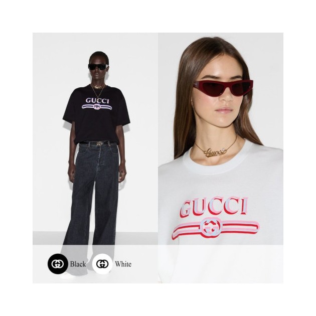 GUCCI 구찌 레트로 로고 반팔티