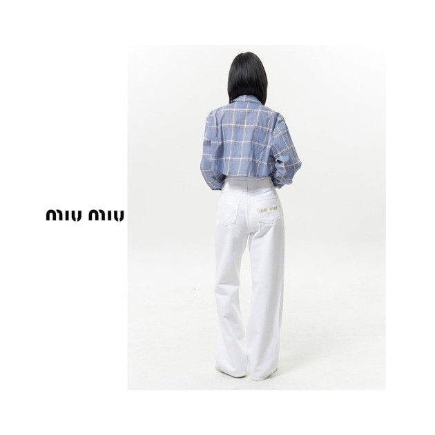 MIUMIU 미우미우 바질 와이드 진