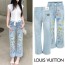 LOUIS VUITTON 루이비통 컬러 워터그래픽 연청 팬츠
