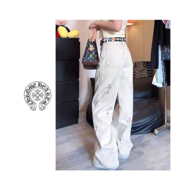 CHROME HEARTS 크롬하츠 십자자 베이지 팬츠